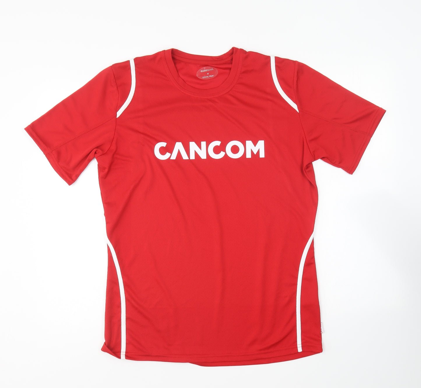 Game Gear Mens Red Polyester T-Shirt Size M Round Neck