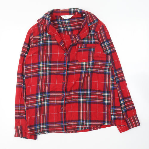 Primark Womens Red Plaid Cotton Top Nightshirt Size 14