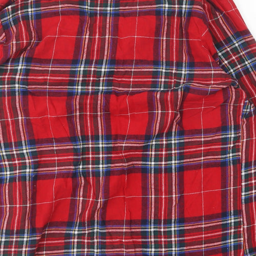 Primark Womens Red Plaid Cotton Top Nightshirt Size 14