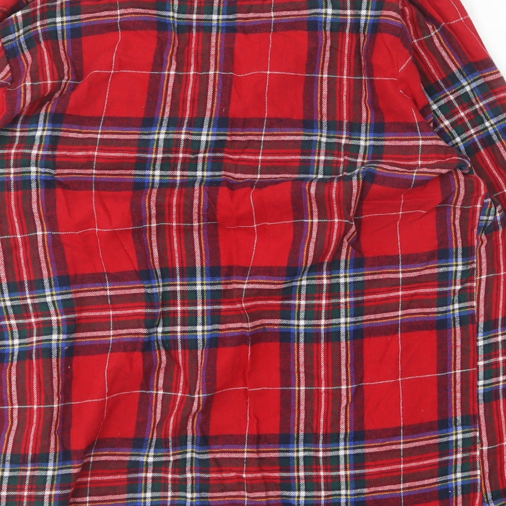 Primark Womens Red Plaid Cotton Top Nightshirt Size 14