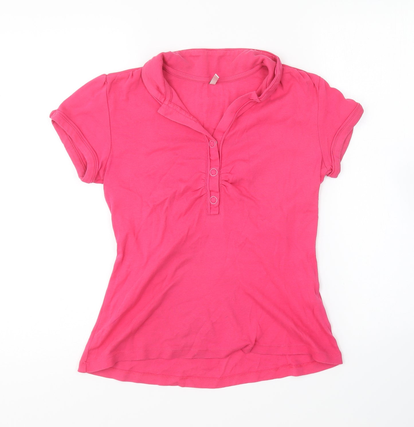 Part Two Womens Pink Cotton Basic T-Shirt Size M V-Neck