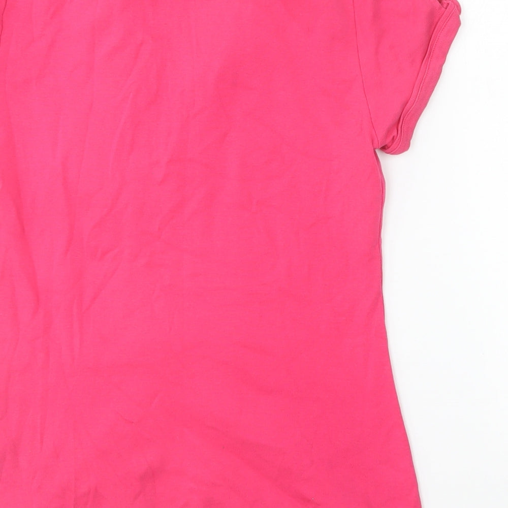 Part Two Womens Pink Cotton Basic T-Shirt Size M V-Neck