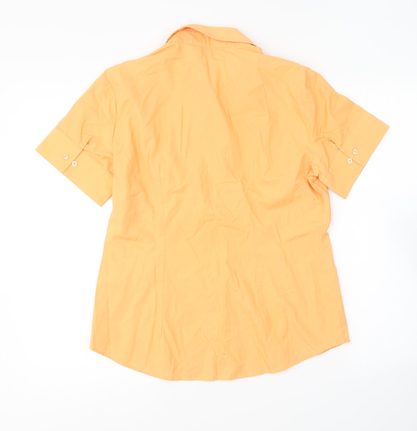 Pringle Womens Orange Cotton Basic Button-Up Size 12 Collared
