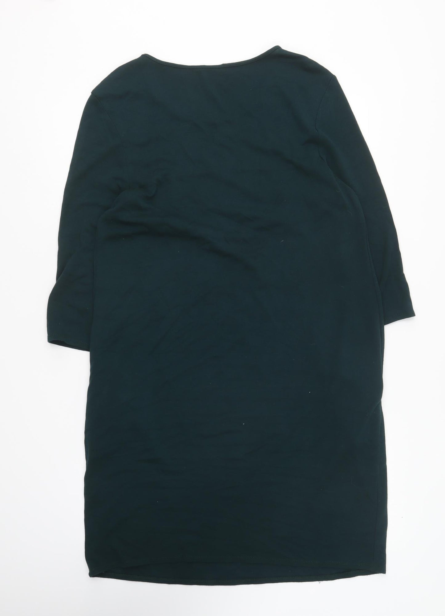 Preworn Womens Green Viscose Shift Size 16 Round Neck