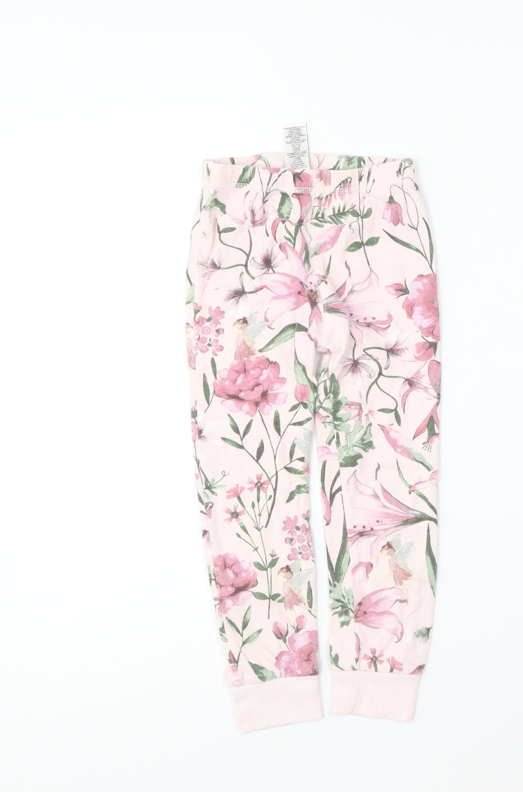 NEXT Girls Pink Floral Cotton Jogger Trousers Size 4-5 Years Regular