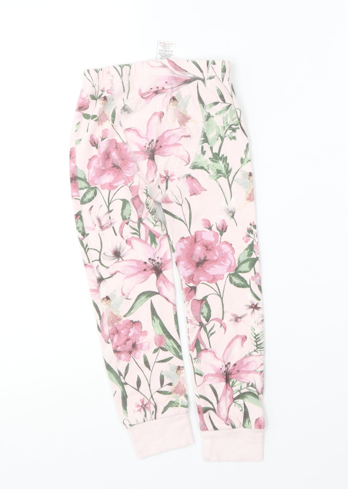 NEXT Girls Pink Floral Cotton Jogger Trousers Size 4-5 Years Regular