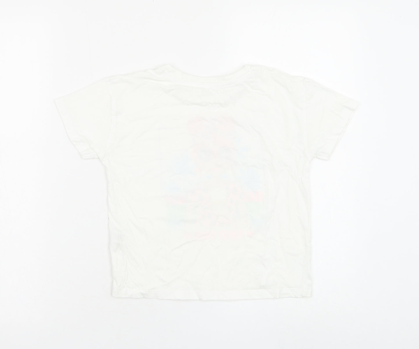Dunnes Stores Girls White Cotton Basic T-Shirt Size 7-8 Years Round Neck Pullover - Vacay Vibes