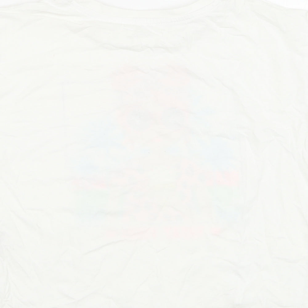 Dunnes Stores Girls White Cotton Basic T-Shirt Size 7-8 Years Round Neck Pullover - Vacay Vibes