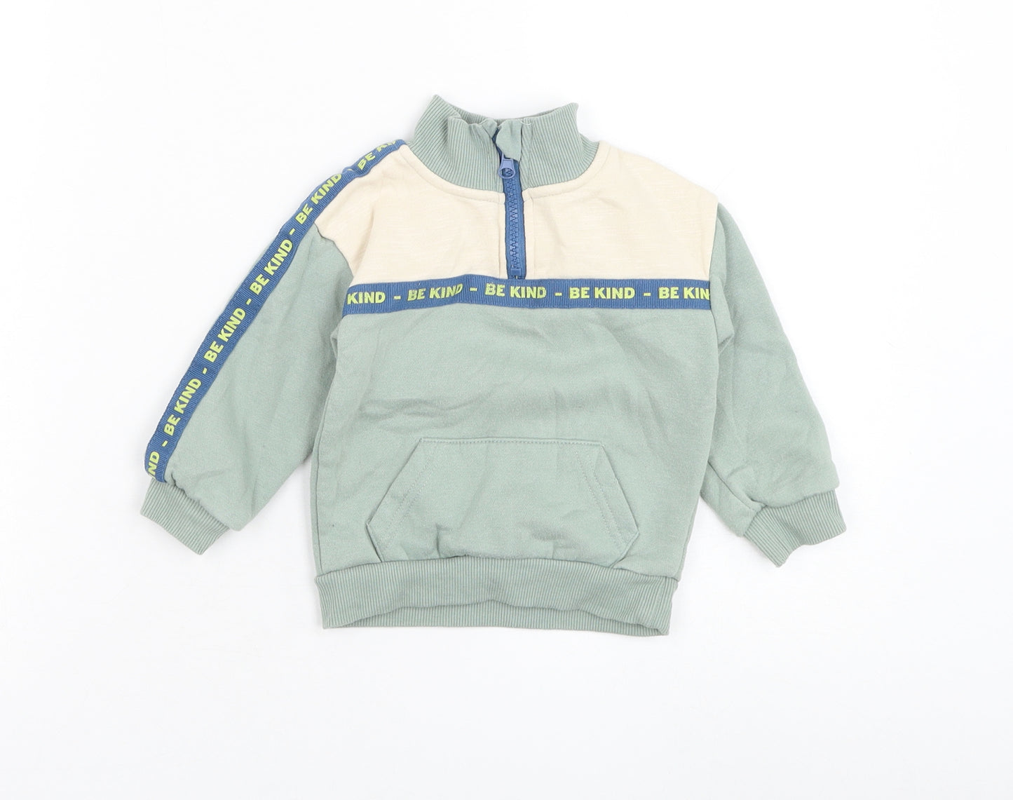 Primark Boys Green Cotton Pullover Jumper Size 12-18 Months Pullover