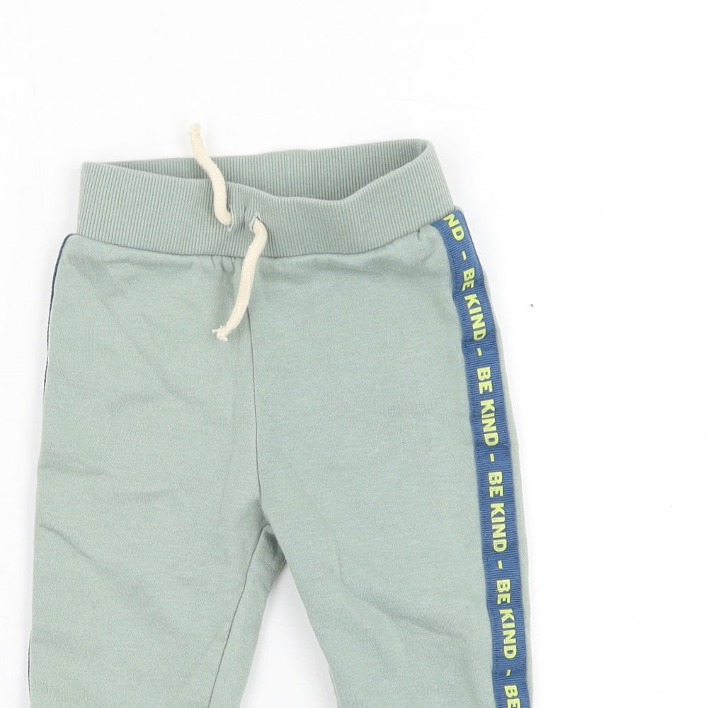 Primark Boys Green Cotton Jogger Trousers Size 12-18 Months Pullover