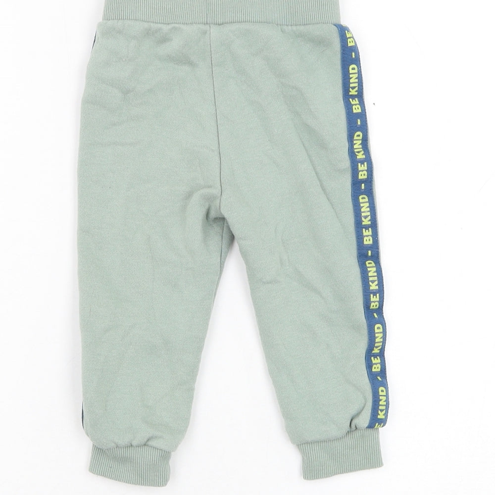 Primark Boys Green Cotton Jogger Trousers Size 12-18 Months Pullover
