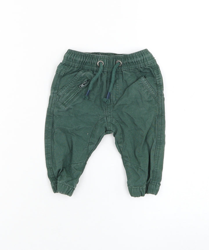 NEXT Boys Green Cotton Capri Trousers Size 3-6 Months Pullover