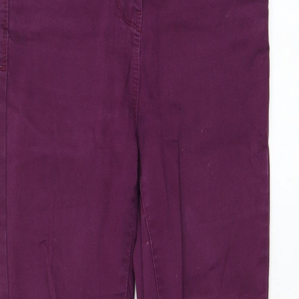 Marks and Spencer Womens Purple Cotton Skinny Jeans Size 8 L28 in Regular Zip