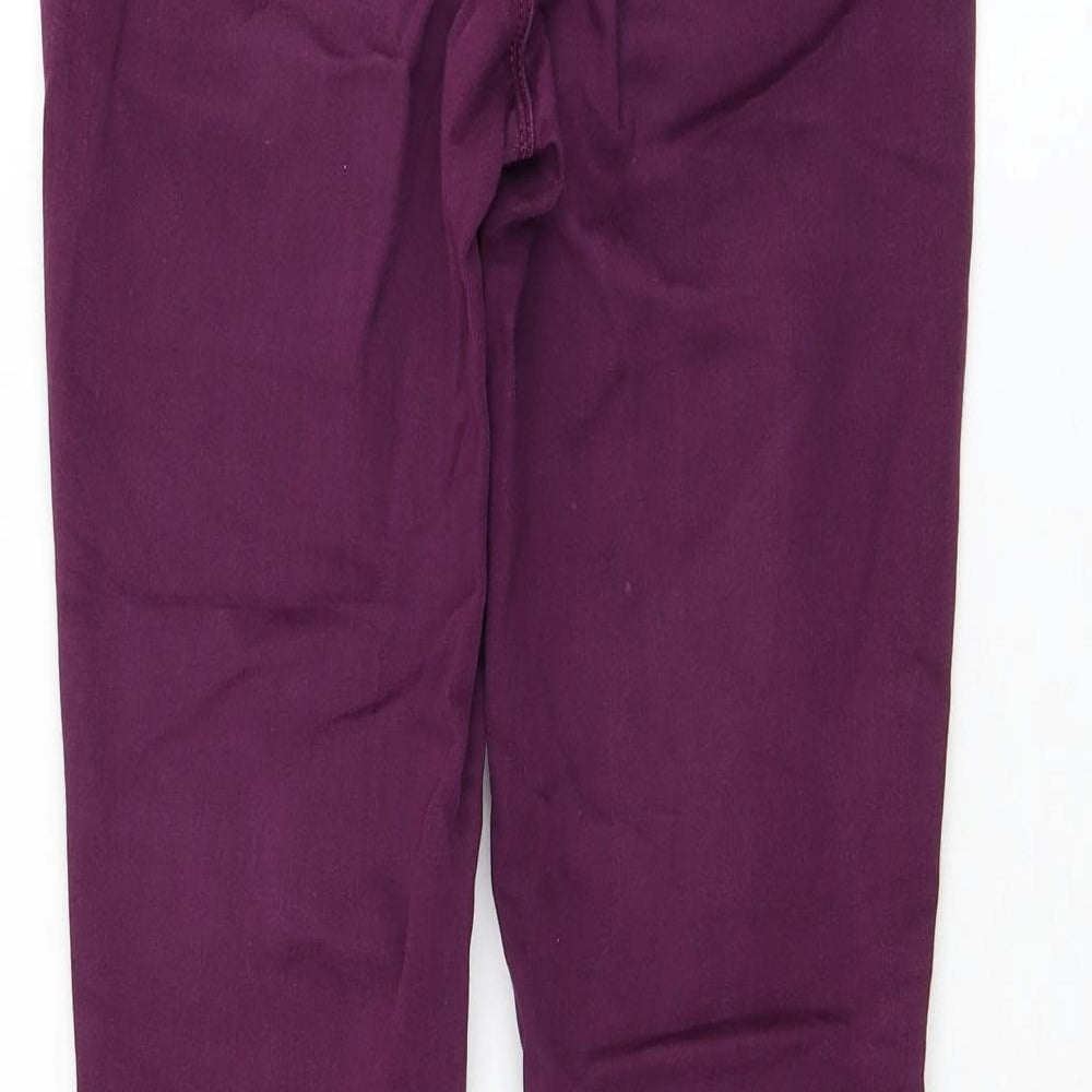 Marks and Spencer Womens Purple Cotton Skinny Jeans Size 8 L28 in Regular Zip