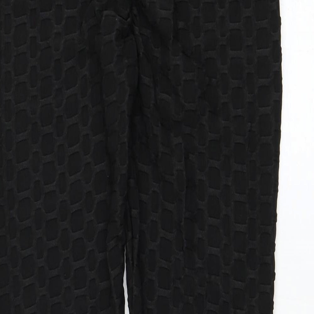 Preworn Womens Black Polyester Compression Leggings Size L L28 in Regular Pullover