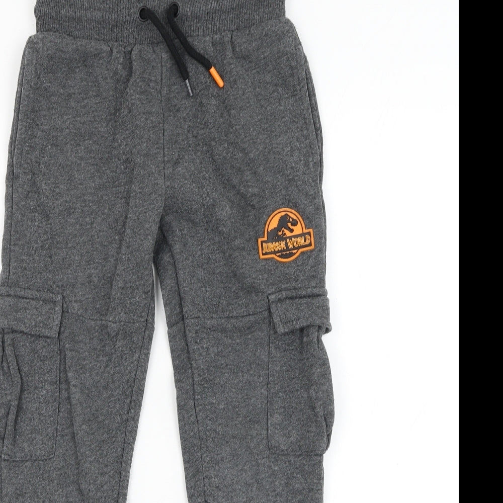 Primark Boys Grey Cotton Jogger Trousers Size 6-7 Years Regular Pullover - Jurassic World