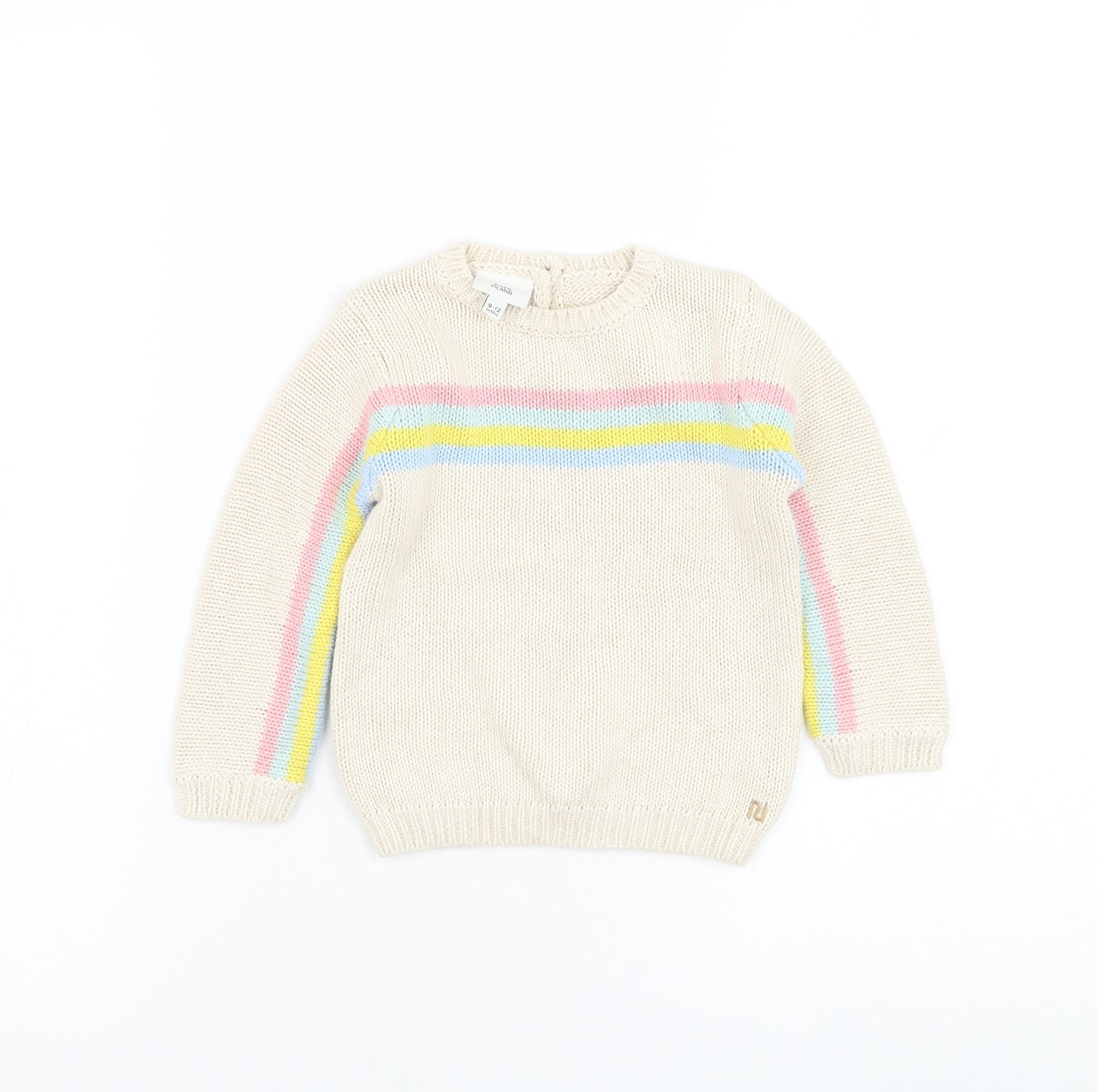 River Island Girls Beige Acrylic Pullover Jumper Size 9-12 Months Pullover