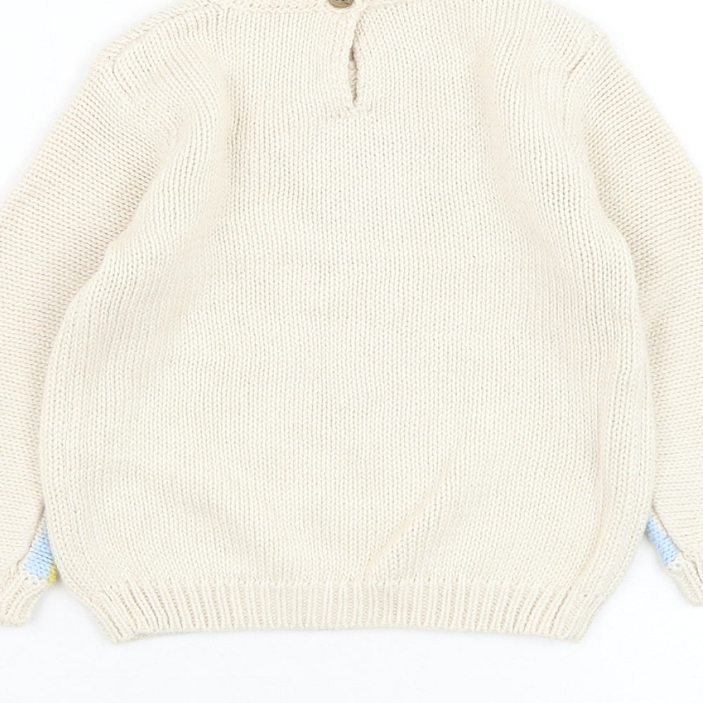 River Island Girls Beige Acrylic Pullover Jumper Size 9-12 Months Pullover