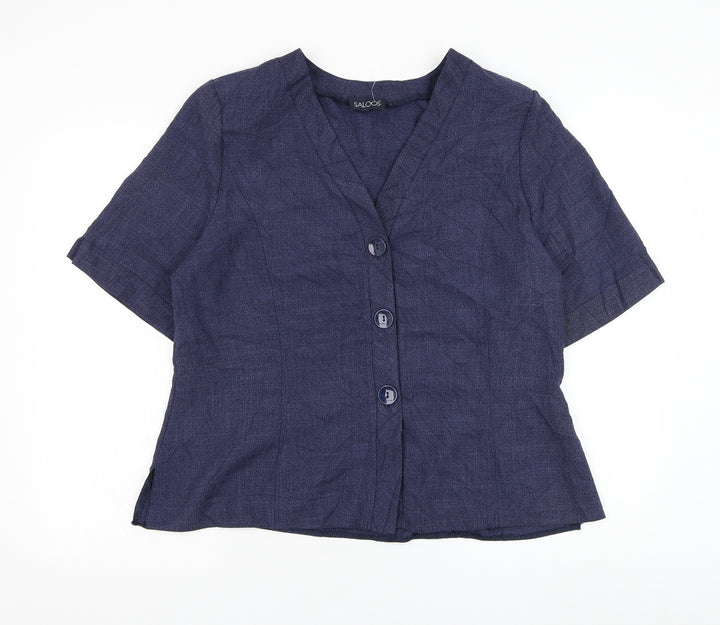 Saloos Womens Blue Jacket Blazer Size 18 Button