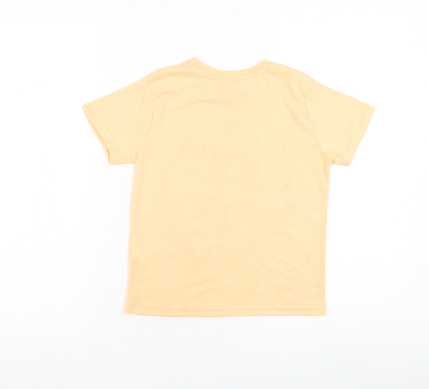 Primark Boys Orange Polyester Basic T-Shirt Size 6-7 Years Round Neck Pullover - Monster