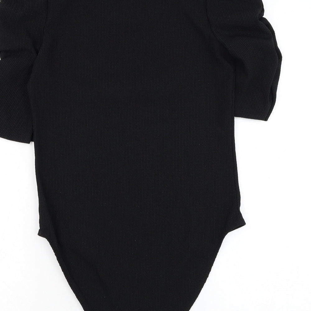 New Look Womens Black Polyester Bodysuit One-Piece Size 14 Hook & Loop