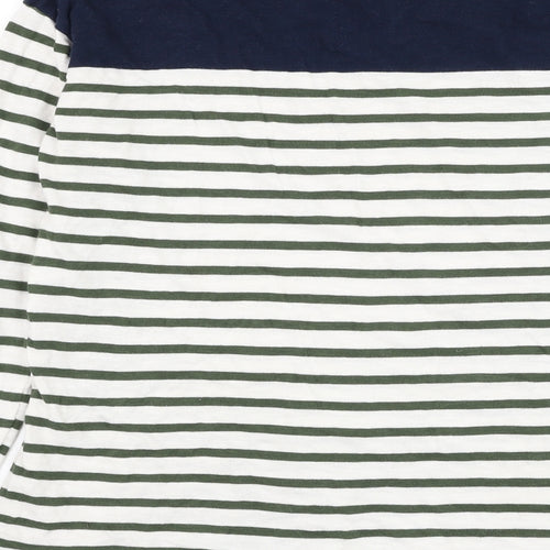 Jack Wills Womens White Round Neck Striped Cotton Pullover Jumper Size 6