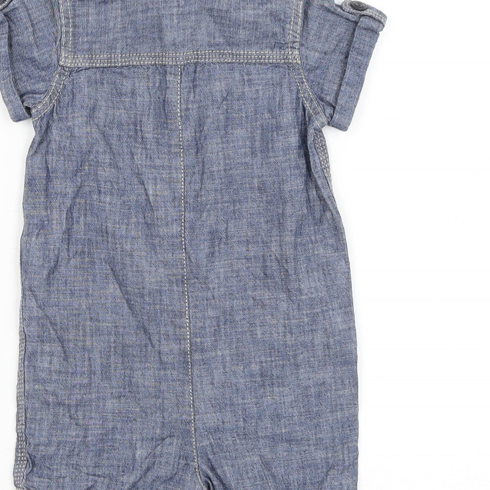 Gap Boys Blue Cotton Babygrow One-Piece Size 6-9 Months Button - Bear