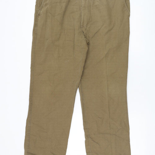 Douglas Mens Brown Polyester Trousers Size 38 in L28 in Regular Zip