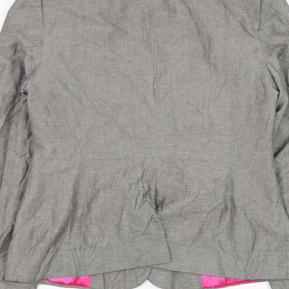 Et Vous Womens Grey Jacket Blazer Size 14 Button