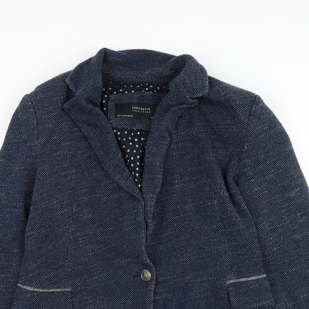 Zara Womens Blue Jacket Blazer Size M Button