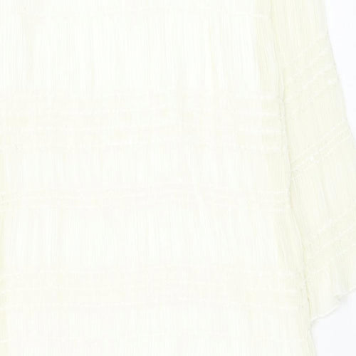 SheIn Womens White Polyester Shift Size 10 Round Neck Pullover