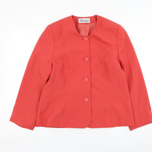 Slimma Womens Pink Jacket Blazer Size 12 Button