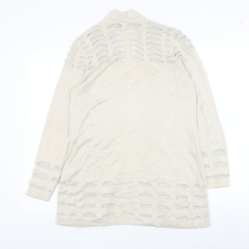 Marks and Spencer Womens Beige Square Neck Viscose Cardigan Jumper Size 10