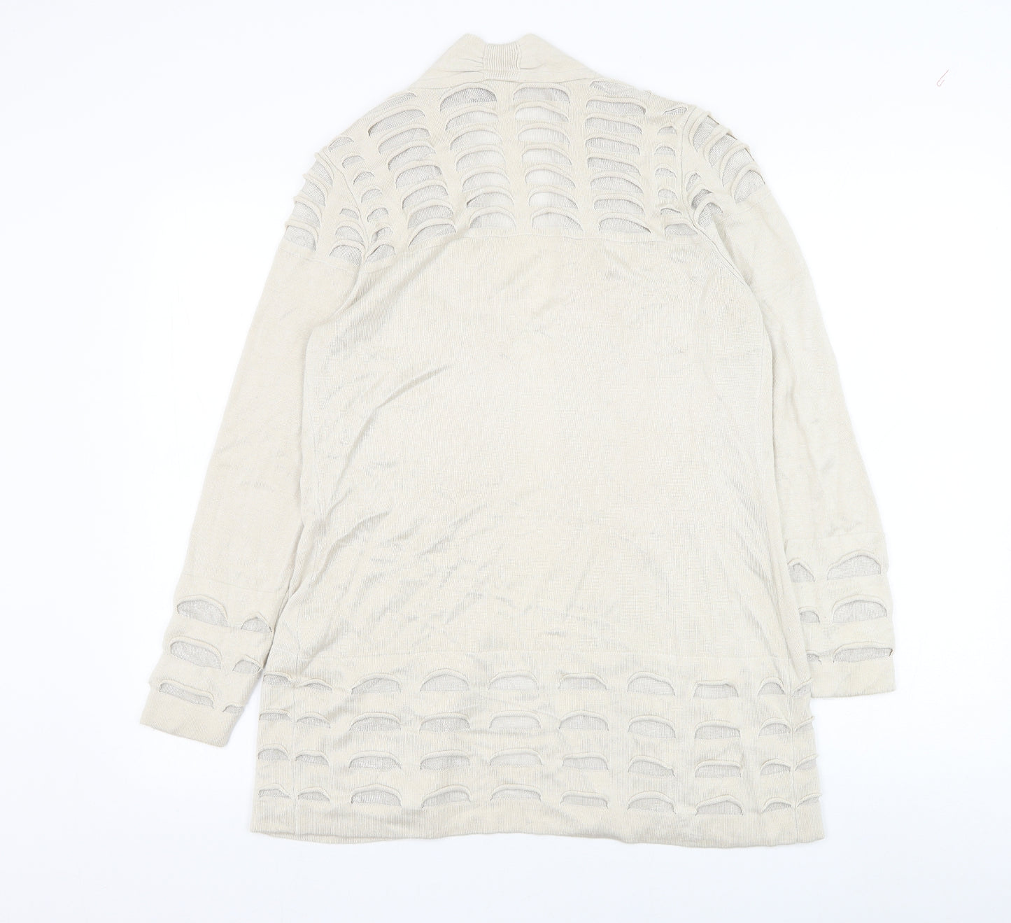 Marks and Spencer Womens Beige Square Neck Viscose Cardigan Jumper Size 10