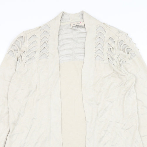 Marks and Spencer Womens Beige Square Neck Viscose Cardigan Jumper Size 10