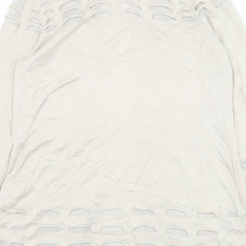 Marks and Spencer Womens Beige Square Neck Viscose Cardigan Jumper Size 10