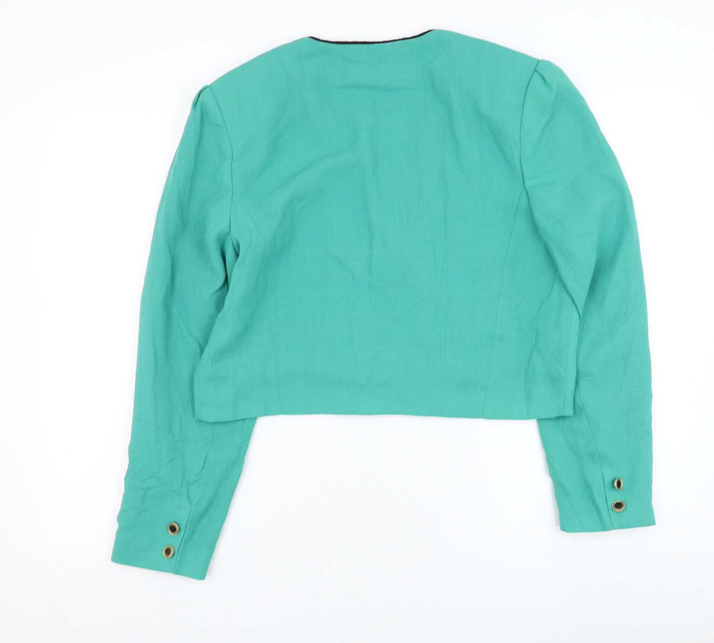 Reldan Womens Green Jacket Blazer Size 14 Button