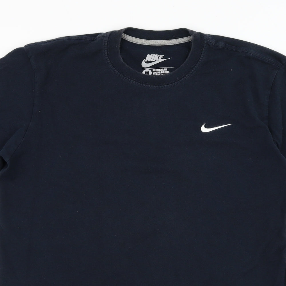 Nike Mens Blue Polyester T-Shirt Size M Round Neck