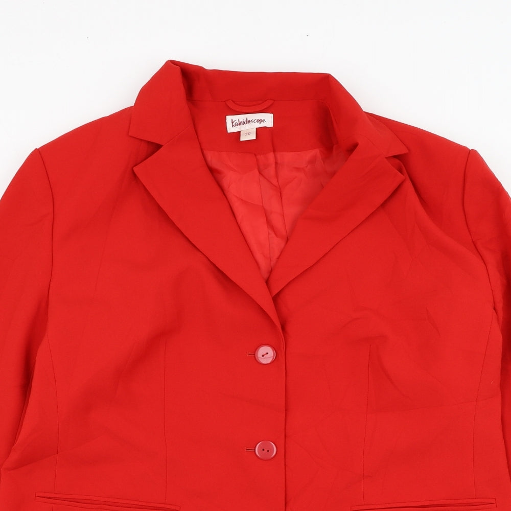 Kaleidoscope Womens Red Jacket Blazer Size 20 Button