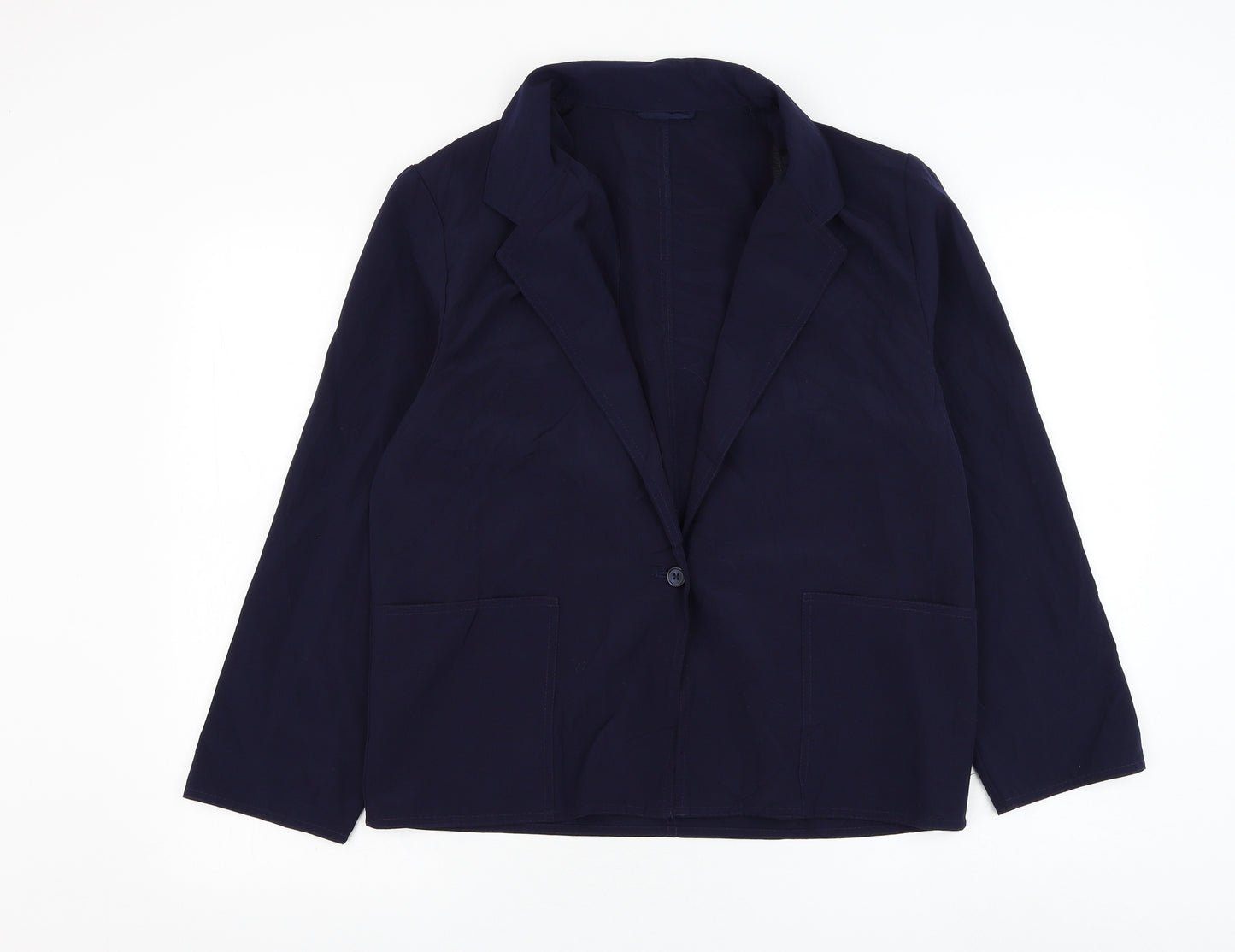 Marks and Spencer Womens Blue Jacket Blazer Size 12 Button