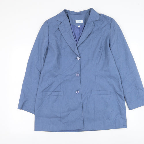 Slimtru Womens Blue Kimono Blazer Size 16 Button