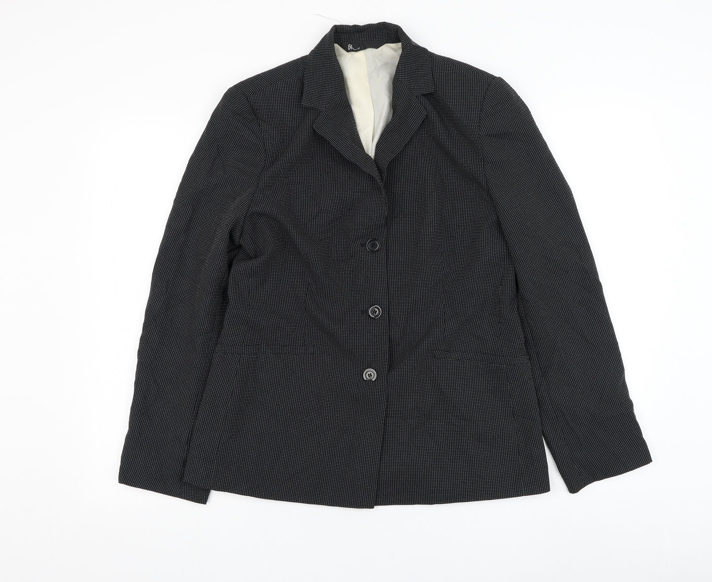 BHS Womens Black Jacket Blazer Size 12 Button