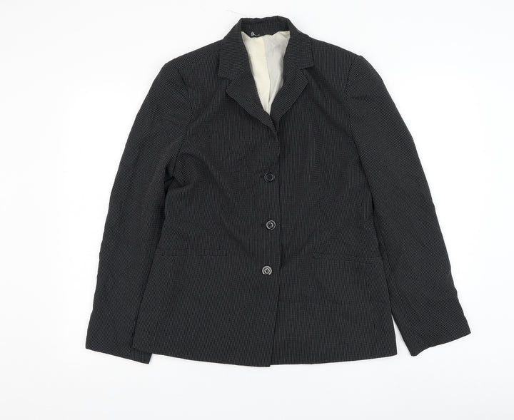 BHS Womens Black Jacket Blazer Size 12 Button