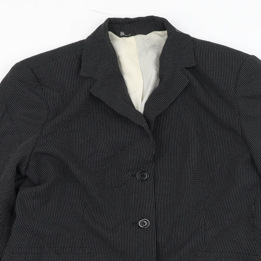 BHS Womens Black Jacket Blazer Size 12 Button