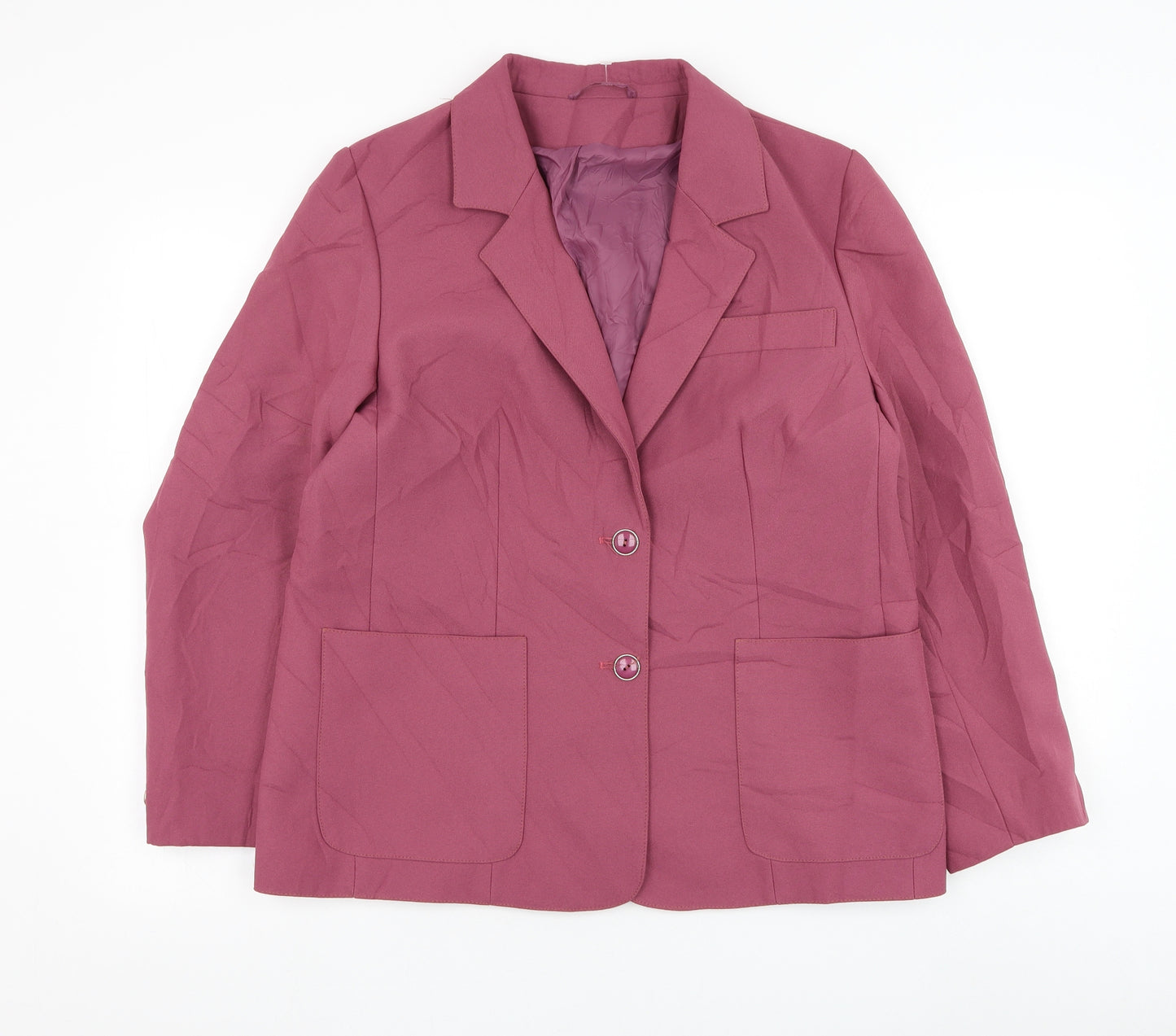 Preworn Womens Purple Jacket Blazer Size 12 Button