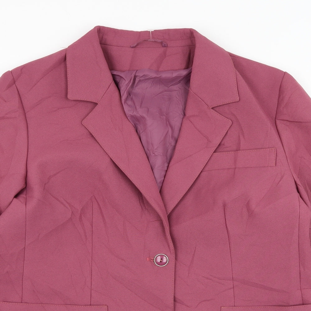 Preworn Womens Purple Jacket Blazer Size 12 Button