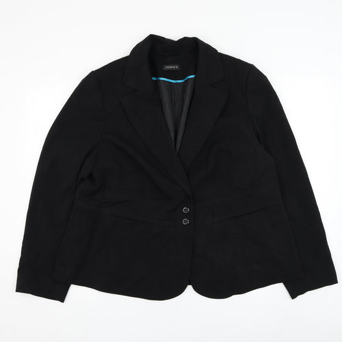 Evans Womens Black Jacket Blazer Size 20 Button