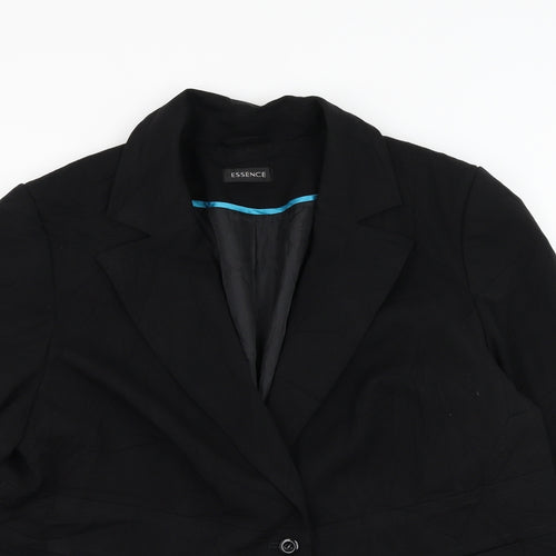 Evans Womens Black Jacket Blazer Size 20 Button