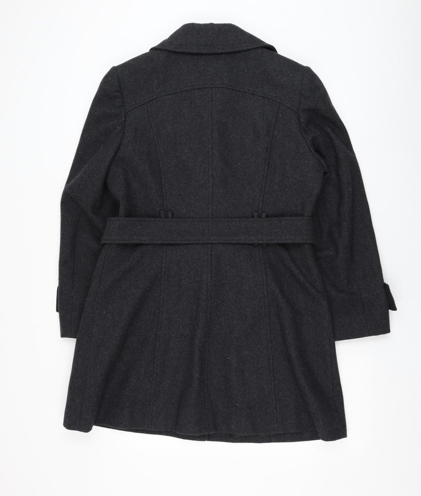 David Barry Womens Grey Overcoat Coat Size 14 Button