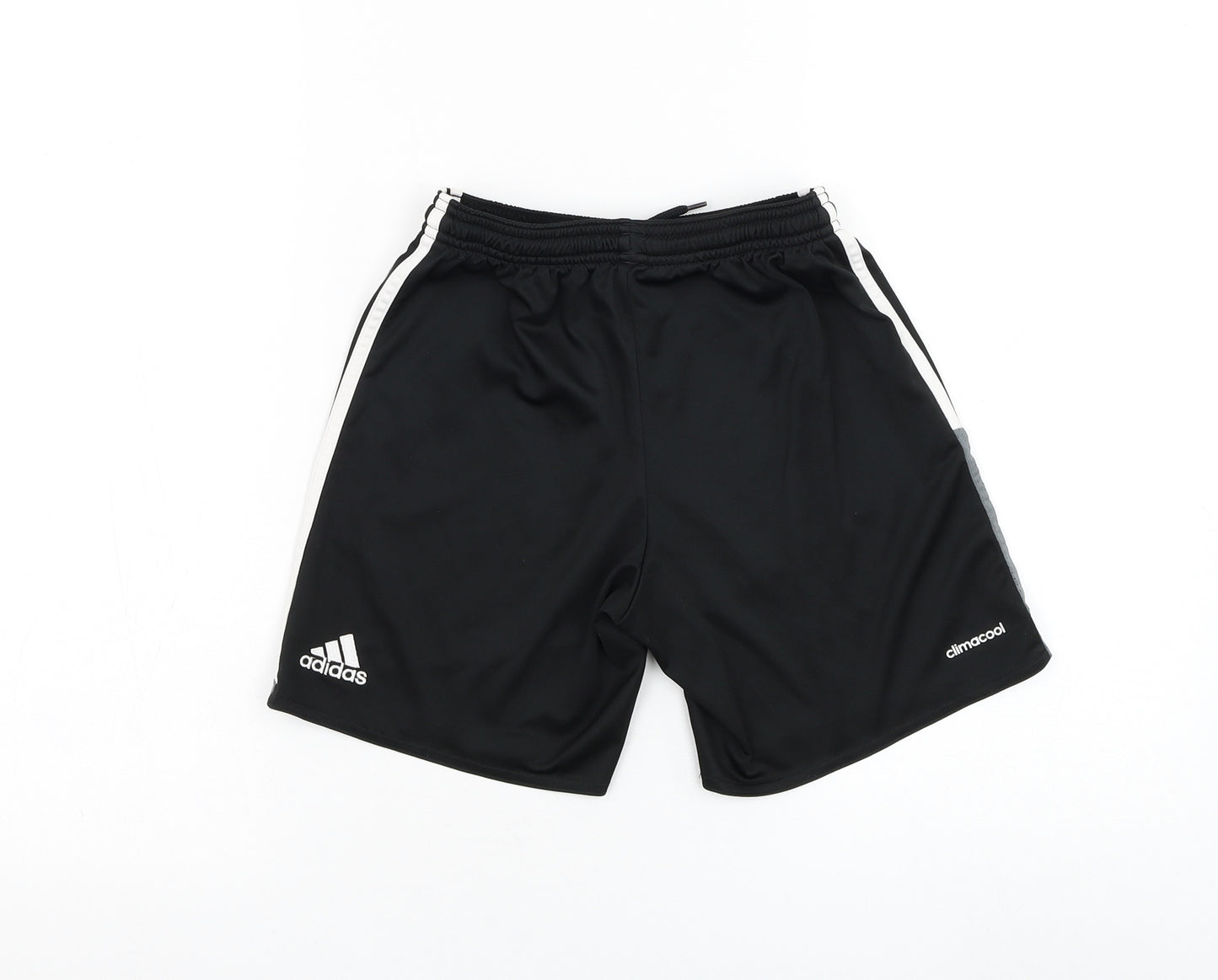 adidas Boys Black Polyester Sweat Shorts Size 9-10 Years Regular Drawstring
